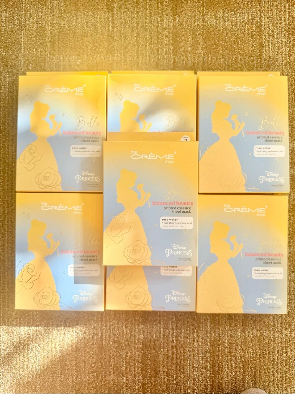 Disney Belle Set of 3 Facial Sheet Masks Per Pack The Crème Shop (7 Packs)